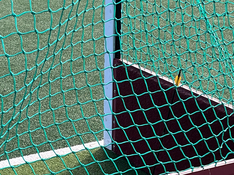 An arrow inside a goal